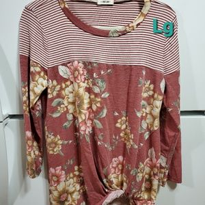 Floral/Stripe top